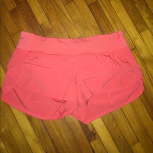 Orange Lululemon Running Shorts